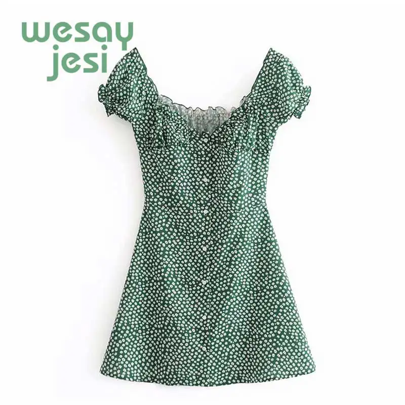 Women dress Green Floral V-neck Dress 2019 new Summer With Button Mini Dresses mini print beach dresses
Women dress Green Floral V-neck Dress 2019 new Summer With Button Mini Dresses mini print beach dresses