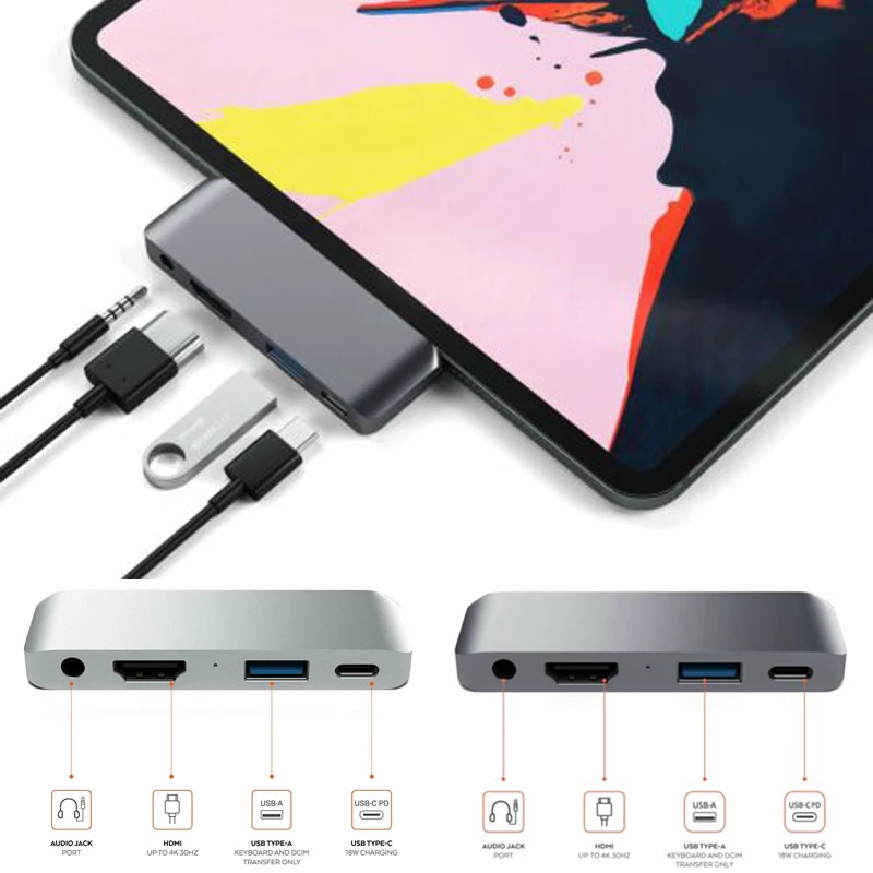 4K HDMI Aluminum USB Type-C Hub Adapter Card Reader USB 3 For iPad Pro Samsung
4K HDMI Aluminum USB Type-C Hub Adapter Card Reader USB 3 For iPad Pro Samsung