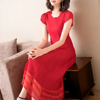 Striped Mesh Patchwork Ankle-length 2019 Summer New Slim O-neck Short Sleeve Long Dress
Striped Mesh Patchwork Ankle-length 2019 Summer New Slim O-neck Short Sleeve Long Dress