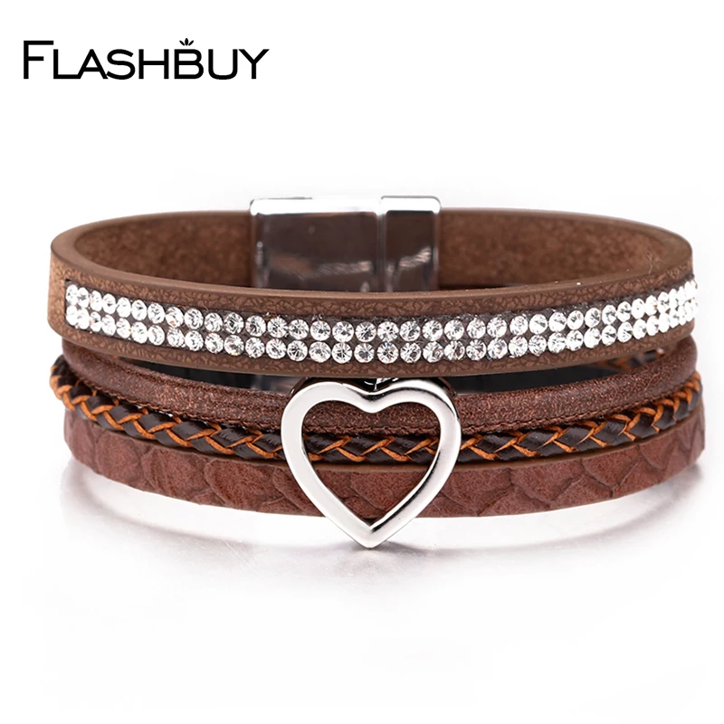 Flashbuy Multilayer Leather Bsngles For Women Trendy Crystal Beads Charm Bracelets Female Decoration Jewelry
Flashbuy Multilayer Leather Bsngles For Women Trendy Crystal Beads Charm Bracelets Female Decoration Jewelry