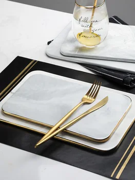 Nordic simple sushi plate bread plate home ceramic rectangular plate marble cake tray
Nordic simple sushi plate bread plate home ceramic rectangular plate marble cake tray