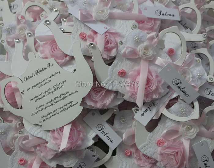 HI1019-25 Special Kitchen Tea Invites with White and Pink Decorations.JPG
