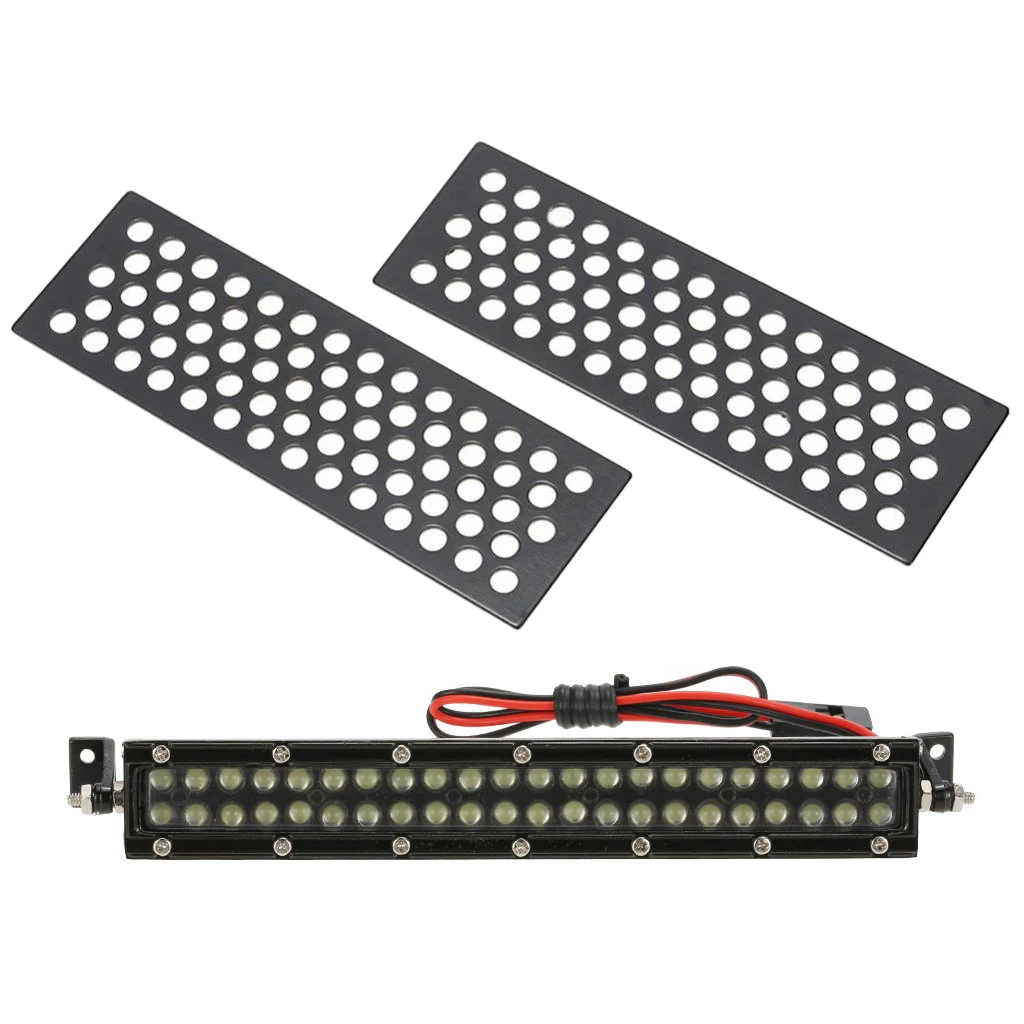 1/10 Scale Sand Ladder Board Plate+44 Led Light Bar Metal for Axial SCX10 CC01 D90 RC Rock Crawlers Accessory