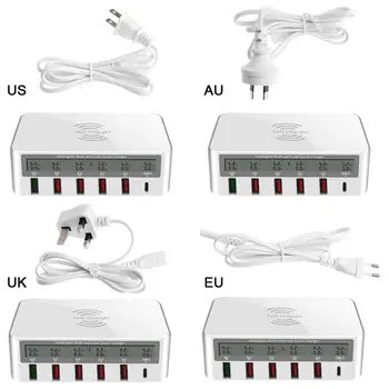 7-in-1 Type C USB QC 3.0 Fast Charge Qi Wireless Charger With LCD Voltage Current Display For iPhone Samsung Huawei Phone Tablet
7-in-1 Type C USB QC 3.0 Fast Charge Qi Wireless Charger With LCD Voltage Current Display For iPhone Samsung Huawei Phone Tablet