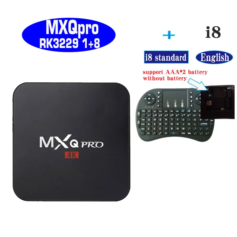 mxq pro 4k Android 7.1 tv box RK3229 1GB RAM i8 mini keyboard MX3 air mouse selectable can subscribe IPTV Arabic Europe Brazil
mxq pro 4k Android 7.1 tv box RK3229 1GB RAM i8 mini keyboard MX3 air mouse selectable can subscribe IPTV Arabic Europe Brazil