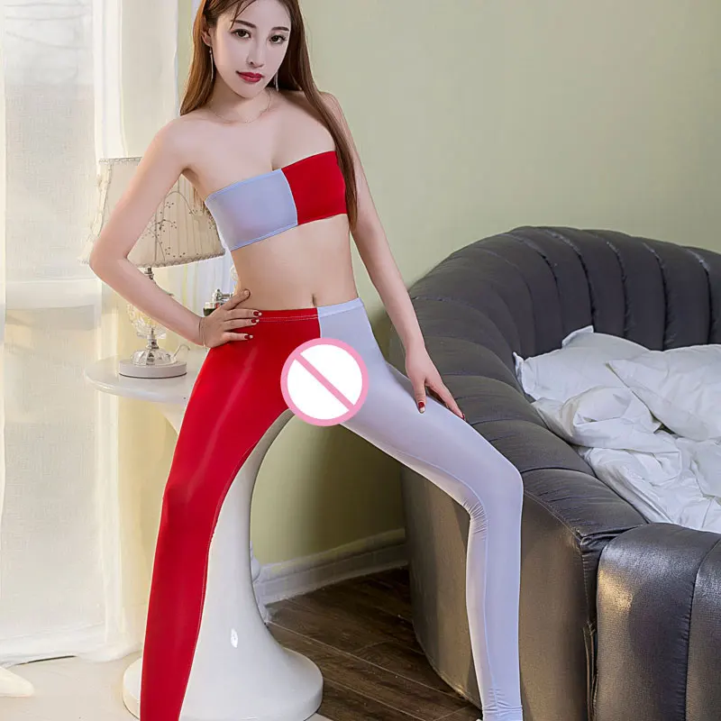 Sexy Women Patckwork Candy Color Ice Silk Transparent Leggings See Through Pencil Pants Erotic Lingerie Club Wear With Strapless
Sexy Women Patckwork Candy Color Ice Silk Transparent Leggings See Through Pencil Pants Erotic Lingerie Club Wear With Strapless