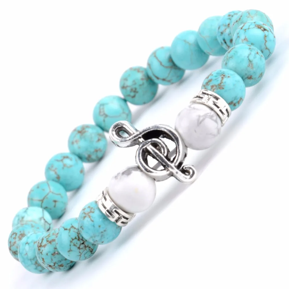 Natural Blue Turquoises Stone Beaded Bracelet Men Boho Musical Note Charm Bracelets For Women Friendship Jewelry
Natural Blue Turquoises Stone Beaded Bracelet Men Boho Musical Note Charm Bracelets For Women Friendship Jewelry
