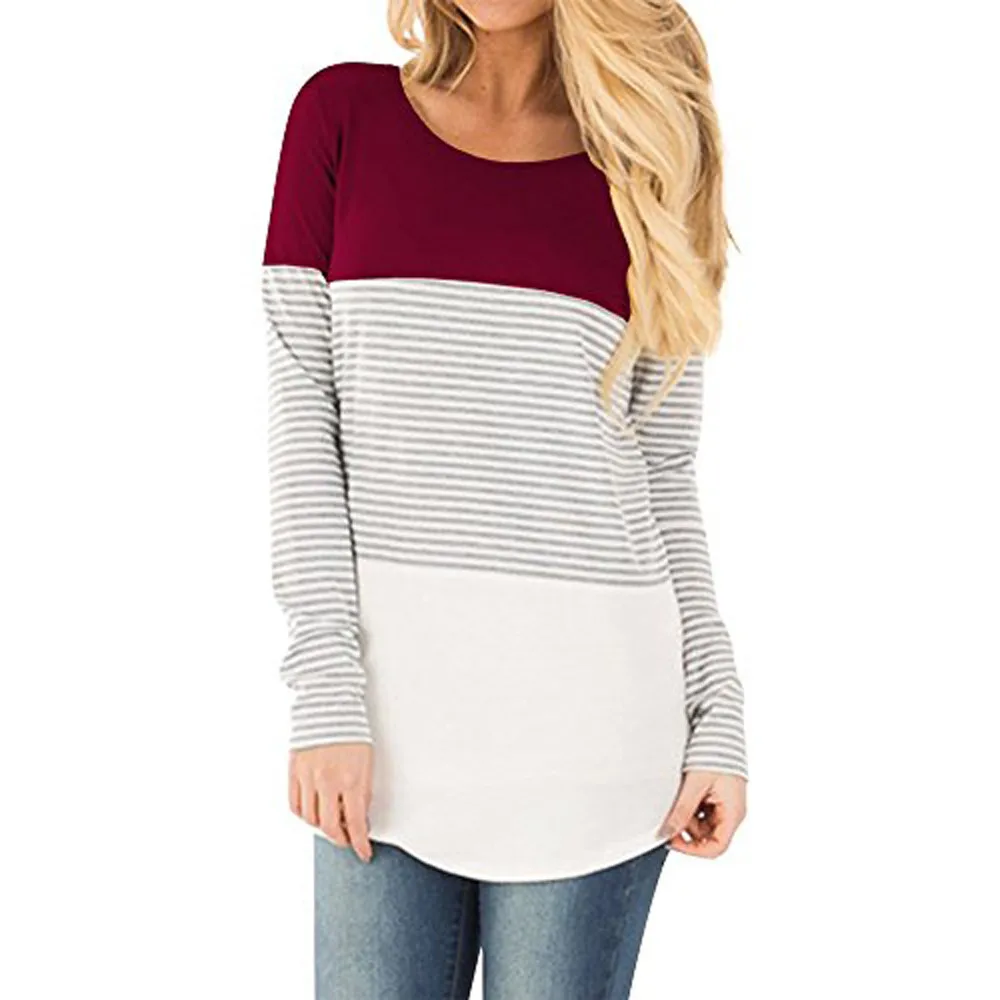 Free Ostrich T shirt Women Casual Long Sleeve Striped Patchwork Tops Loose Female Tracksuits Casual Round Neck C1435
Free Ostrich T shirt Women Casual Long Sleeve Striped Patchwork Tops Loose Female Tracksuits Casual Round Neck C1435