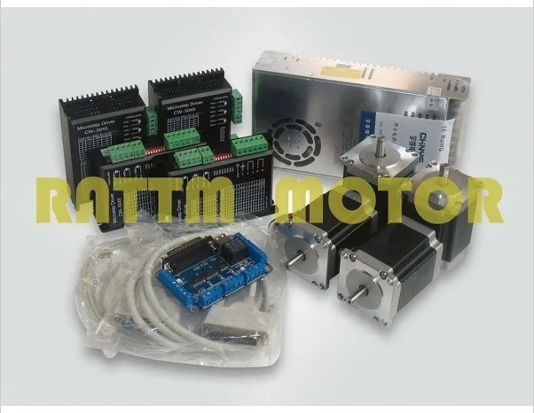 4 Axis CNC controller kit 4pcs Nema23 76mm 3A 270oz-in stepper motor & CW5045 motor driver 4.5A current 50V/DC & 5 Axis card
4 Axis CNC controller kit 4pcs Nema23 76mm 3A 270oz-in stepper motor & CW5045 motor driver 4.5A current 50V/DC & 5 Axis card