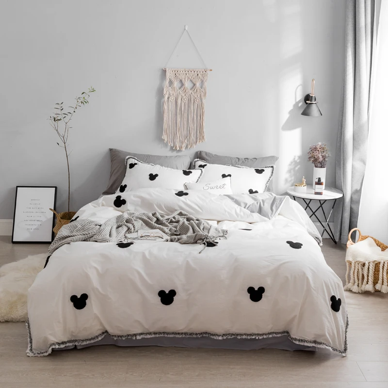2018 Mouse Bedding Set gray pink white Washed cotton Duvet Cover Sheet Bed Cover Queen King Size Beddings For girls
2018 Mouse Bedding Set gray pink white Washed cotton Duvet Cover Sheet Bed Cover Queen King Size Beddings For girls