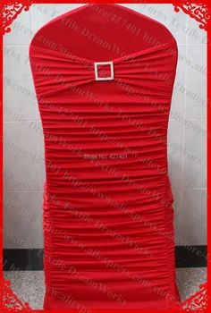 NO.2 Cherry Red Ruffled Lycra Chair Covers With Band/Sash And Square Diamond Buckle&Pin For Wedding Banquet Home Decoration
NO.2 Cherry Red Ruffled Lycra Chair Covers With Band/Sash And Square Diamond Buckle&Pin For Wedding Banquet Home Decoration