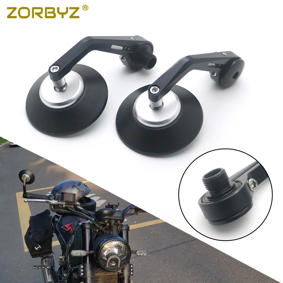 ZORBYZ 1 Pair CNC Aluminium Round Handlebar End Side Thread Inside Mount Mirrors For Benelli Leoncino 500 502c 752s BN600 BN300
ZORBYZ 1 Pair CNC Aluminium Round Handlebar End Side Thread Inside Mount Mirrors For Benelli Leoncino 500 502c 752s BN600 BN300