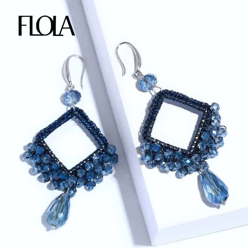 FLOLA 2019 Square Crystal Beaded Earrings for Woman Bohemia Handmade Water drop Pendant Earring Oorbellen Big Earrings ersn80
FLOLA 2019 Square Crystal Beaded Earrings for Woman Bohemia Handmade Water drop Pendant Earring Oorbellen Big Earrings ersn80
