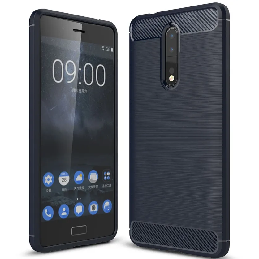 for nokia 9 cover case luxury ultra thin carbon fiber silicone