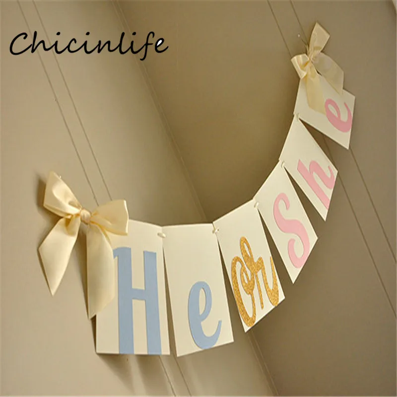 Chicinlife 1set He Or She Banner Birthday Party Baby Shower Gender Reveal Boy Girl Pregnancy Reveal Banner Decoration Supplies
Chicinlife 1set He Or She Banner Birthday Party Baby Shower Gender Reveal Boy Girl Pregnancy Reveal Banner Decoration Supplies