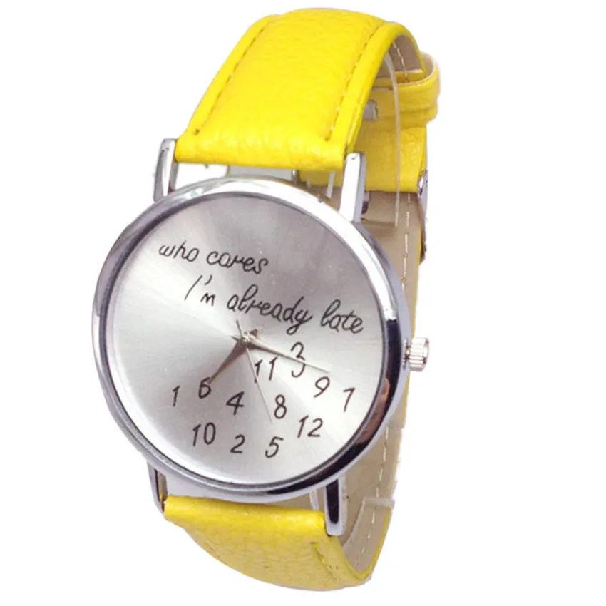 #5001Hot!Fashion Funny Comment Women Men Wrist Watches,Who Cares Im Already Late reloj mujer New Arrival Freeshipping Hot Sales
#5001Hot!Fashion Funny Comment Women Men Wrist Watches,Who Cares Im Already Late reloj mujer New Arrival Freeshipping Hot Sales