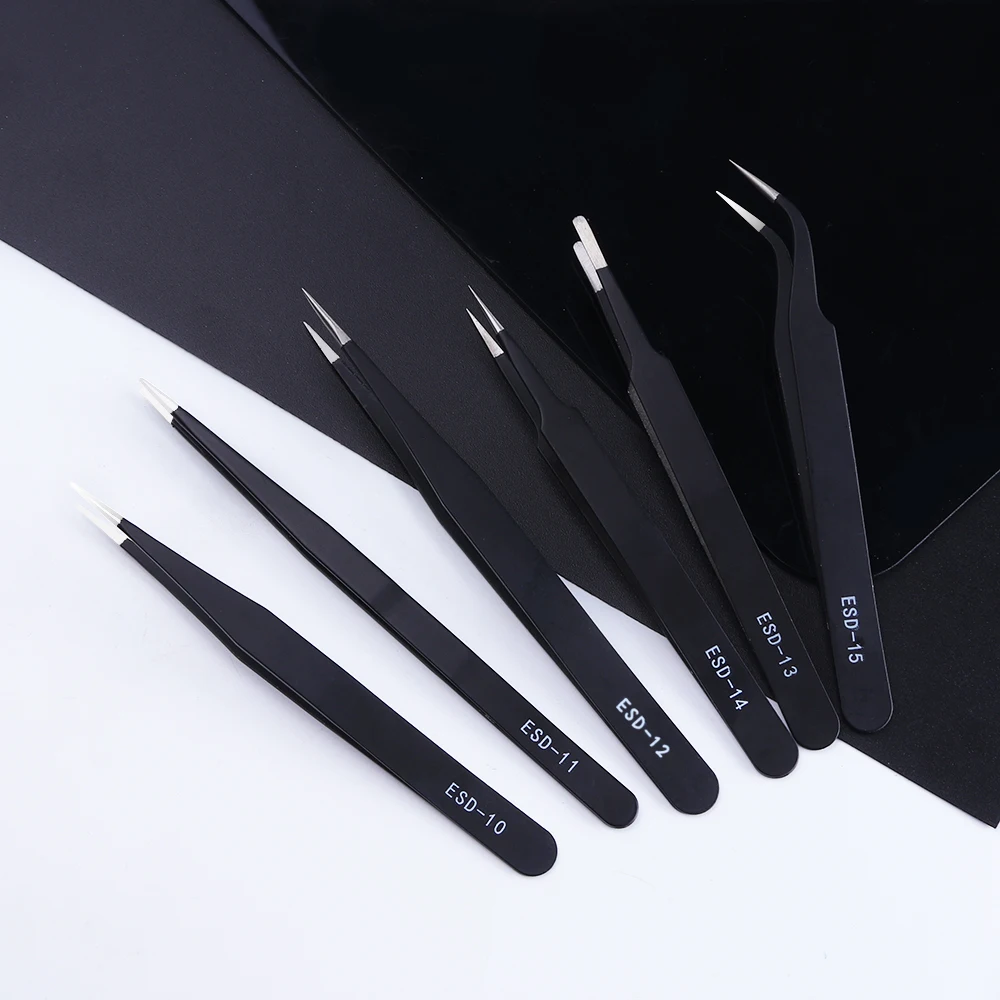 6pcs Anti-static Industrial Precision Stainless Steel Tweezers Set Eyelash Extension Clips Electronic Repair Tools TRESD10-15-1
6pcs Anti-static Industrial Precision Stainless Steel Tweezers Set Eyelash Extension Clips Electronic Repair Tools TRESD10-15-1