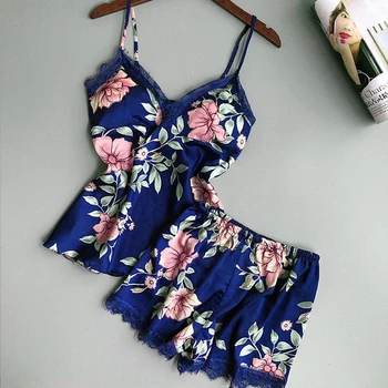 2019 Hot Summer Women Lace Sleepwear Lingerie Sleeveless Floral Shorts Pajamas Set Nightwear Multicolor Thin Shoulder Strap
2019 Hot Summer Women Lace Sleepwear Lingerie Sleeveless Floral Shorts Pajamas Set Nightwear Multicolor Thin Shoulder Strap