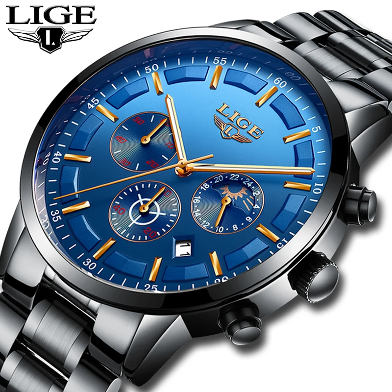 LIGE Watch Men Fashion Sports Quartz Clock Mens Watches Top Brand Luxury Blue Business Waterproof Watch Relogio Masculino 2020
LIGE Watch Men Fashion Sports Quartz Clock Mens Watches Top Brand Luxury Blue Business Waterproof Watch Relogio Masculino 2020