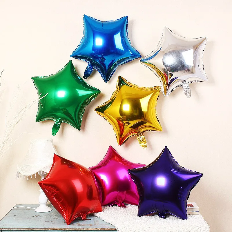 

5pcs Red Heart Foil Balloons Wedding Star Foil Balloon Moon Helium Balloons Marriage Birthday Party Decorations Kids Air Balls