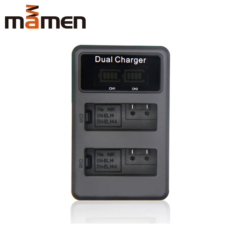Mamen EN-EL14 EN-EL14a ENEL14 EN EL14 EL14a Digital LCD USB Dual Charger for Nikon D3100 D3200 D3300 D5100 D5200 D5300 P7000
Mamen EN-EL14 EN-EL14a ENEL14 EN EL14 EL14a Digital LCD USB Dual Charger for Nikon D3100 D3200 D3300 D5100 D5200 D5300 P7000