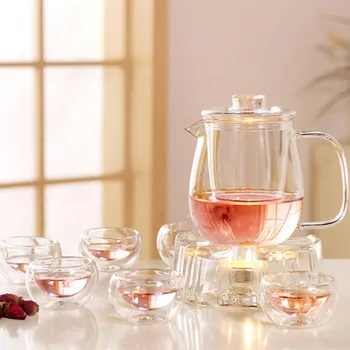 8pcs/pack 600ml Simple Style Glass Teapot Glass Double-wall Cup Set Nordic Style Flower Teapot Coffee Pot Elegant Cup
8pcs/pack 600ml Simple Style Glass Teapot Glass Double-wall Cup Set Nordic Style Flower Teapot Coffee Pot Elegant Cup