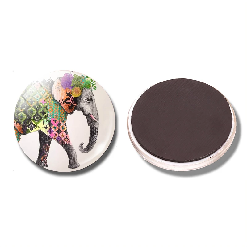 Elephant 30 MM Fridge Magnet Coloured Drawing Elephant Glass Cabochon Magnetic Refrigerator Stickers Note Holder Home Decoration
Elephant 30 MM Fridge Magnet Coloured Drawing Elephant Glass Cabochon Magnetic Refrigerator Stickers Note Holder Home Decoration