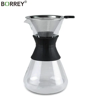 BORREY Coffee Pot Glass Reusable Coffee Filters Stainless Steel Coffee Percolator Drip Kettle Tea Infuser Strainer Water Bottle
BORREY Coffee Pot Glass Reusable Coffee Filters Stainless Steel Coffee Percolator Drip Kettle Tea Infuser Strainer Water Bottle