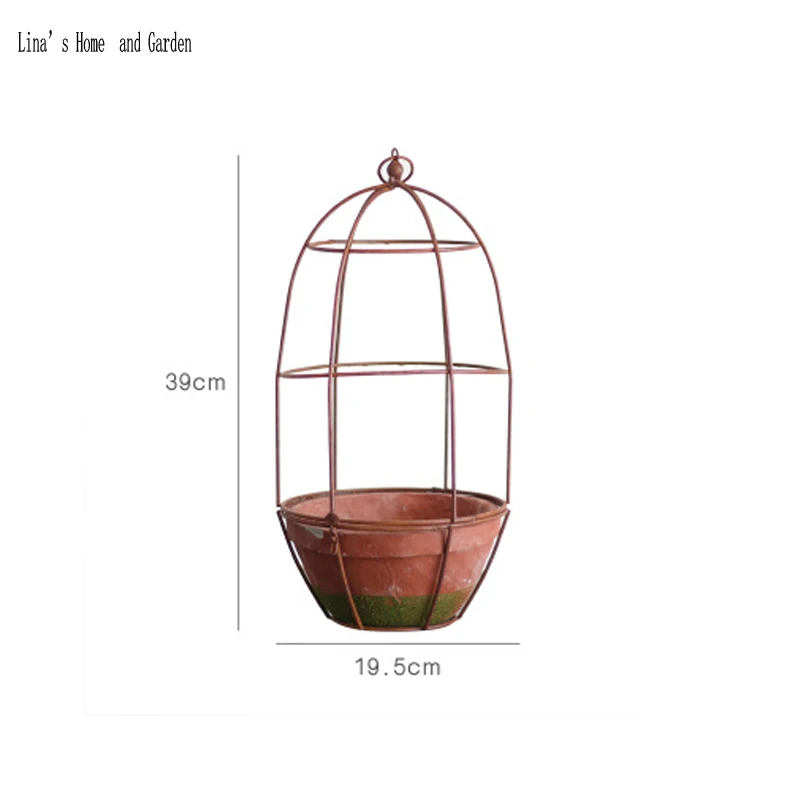 metal wire dome ceramic pot handmade rustic flower pots planters