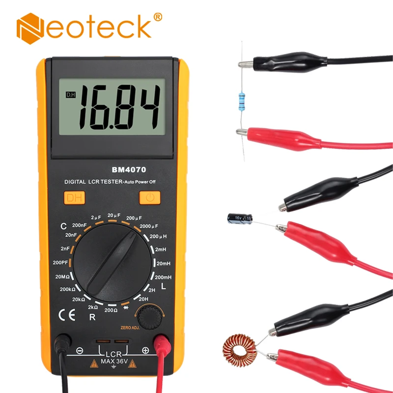 

Neoteck LCR Meter LCD Capacitance Inductance Resistance Tester Measuring Meter Self-discharge With Over range Display Multimeter