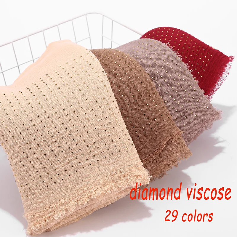 Popular Women diaomd plain viscose cotton hijab crinkle shawl bead wrap headband 180*90cm 10pcs/lot can choose colors
Popular Women diaomd plain viscose cotton hijab crinkle shawl bead wrap headband 180*90cm 10pcs/lot can choose colors