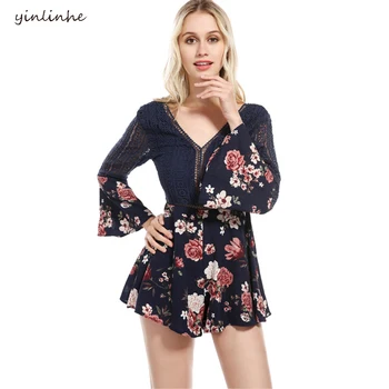 yininhe Blue Floral Overalls Women Summer Playsuit Lace Patchwork Hollow Out Backless Sexy Beach rompers short jumpsuit 866
yininhe Blue Floral Overalls Women Summer Playsuit Lace Patchwork Hollow Out Backless Sexy Beach rompers short jumpsuit 866