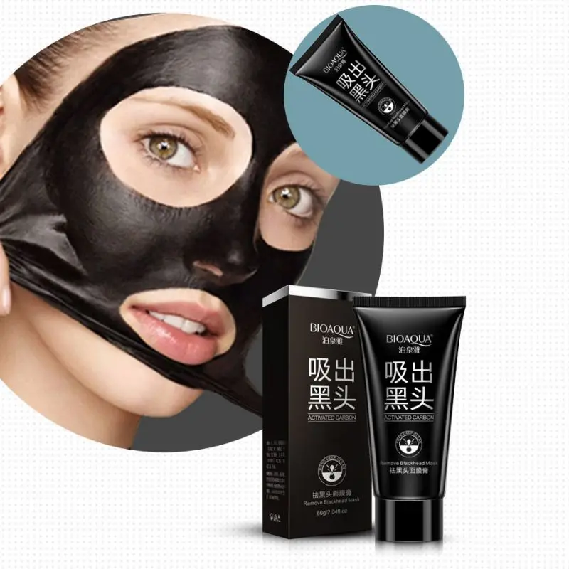 Фото Отшелушивающая черная маска для удаления угрей в носу маски лица лечение акне