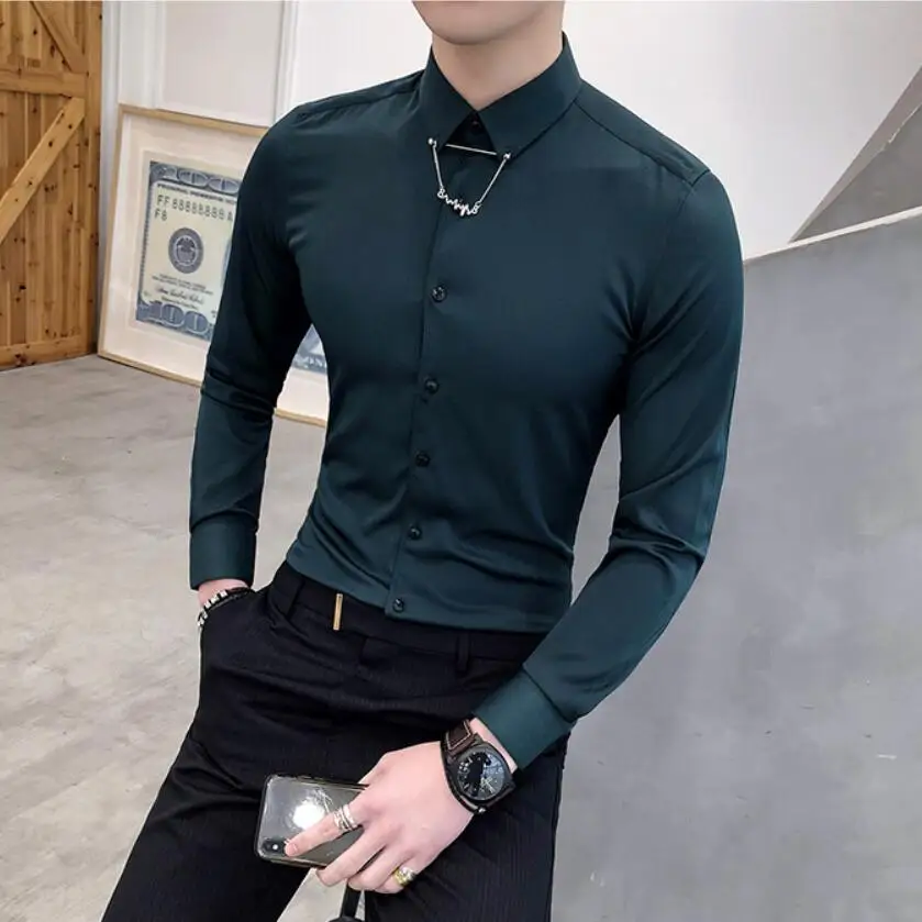 2019 Fashion Male autumn High-grade pure cotton Business shirts Tops / Men's slim Casual lapel long-sleeve shirt clothing S-XXL
2019 Fashion Male autumn High-grade pure cotton Business shirts Tops / Men's slim Casual lapel long-sleeve shirt clothing S-XXL