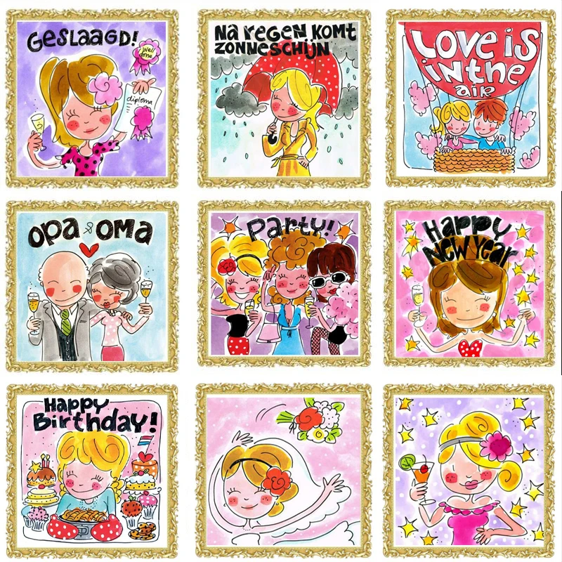 

2018 Full round Drill 5D DIY Diamond Painting Blond Amsterdam child gift Embroidery Cross Stitch Mosaic Decor kit gift fc1699