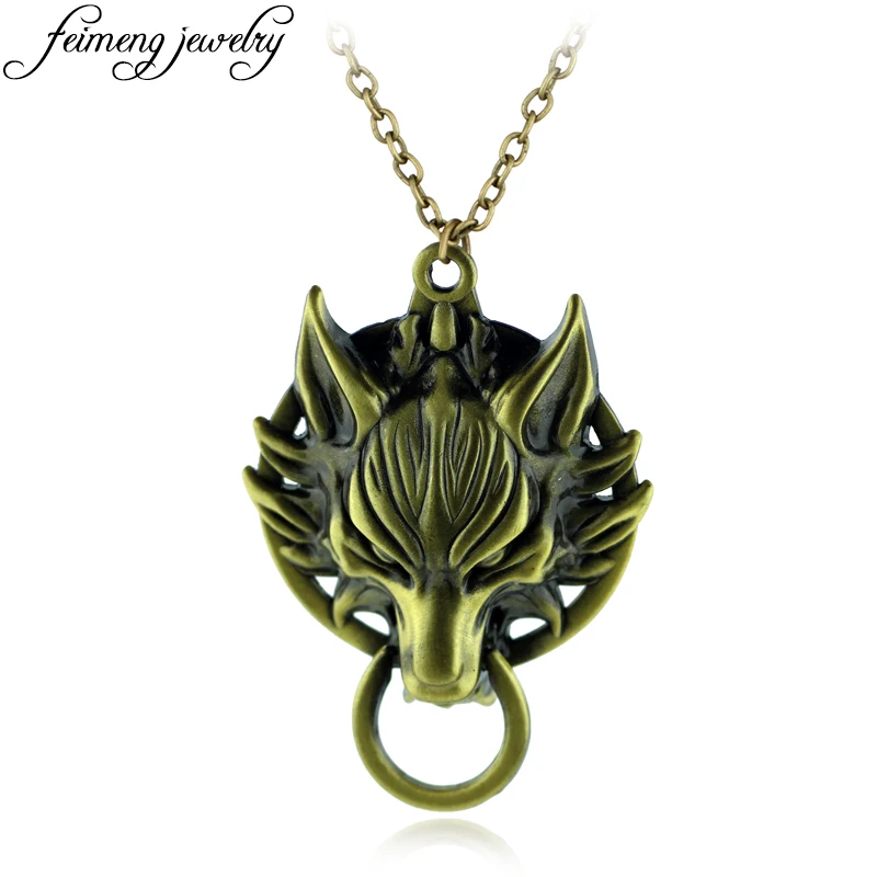 Popular Game Final Fantasy Teen Wolf Pendant Retro Vintage Bronze Fenrir Clawd Wolf Head Necklace Men's Fashion Jewelry
Popular Game Final Fantasy Teen Wolf Pendant Retro Vintage Bronze Fenrir Clawd Wolf Head Necklace Men's Fashion Jewelry
