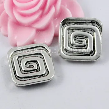 20pcs Fashion Silver Tone Square Spiral Beads Slider for Bracelet Necklace Beads DIY Making Accessories 19x19mm Hole:14x2mm
20pcs Fashion Silver Tone Square Spiral Beads Slider for Bracelet Necklace Beads DIY Making Accessories 19x19mm Hole:14x2mm