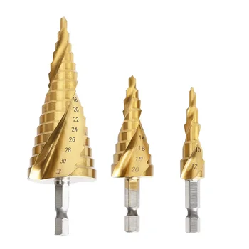 3 Pcs/Set HSS Spiral Groove Step Drill Titanium Coated Bit Kit for Iron Aluminum Plate Cutting Holes SDF-SHIP
3 Pcs/Set HSS Spiral Groove Step Drill Titanium Coated Bit Kit for Iron Aluminum Plate Cutting Holes SDF-SHIP