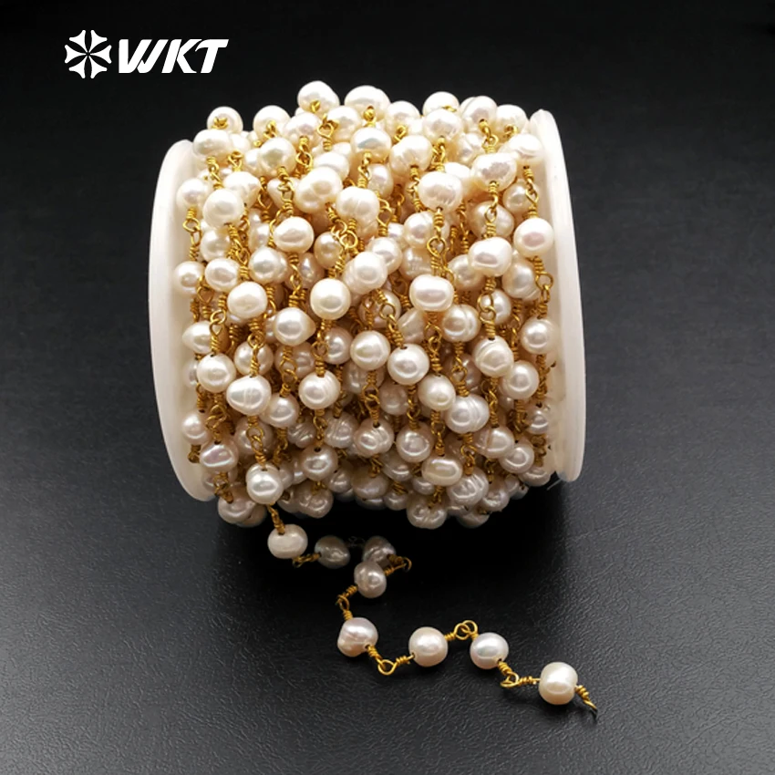 Цепочка ожерелье WKT цепочка с пресноводным жемчугом Розария|rosary necklace|necklace chainnew