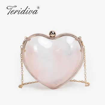 Transparent Bag Fashion Heart Pattern Clutch Ladies Chain Shoulder Clear Bag Mini Luxury Handbags Women Bags Designer
Transparent Bag Fashion Heart Pattern Clutch Ladies Chain Shoulder Clear Bag Mini Luxury Handbags Women Bags Designer