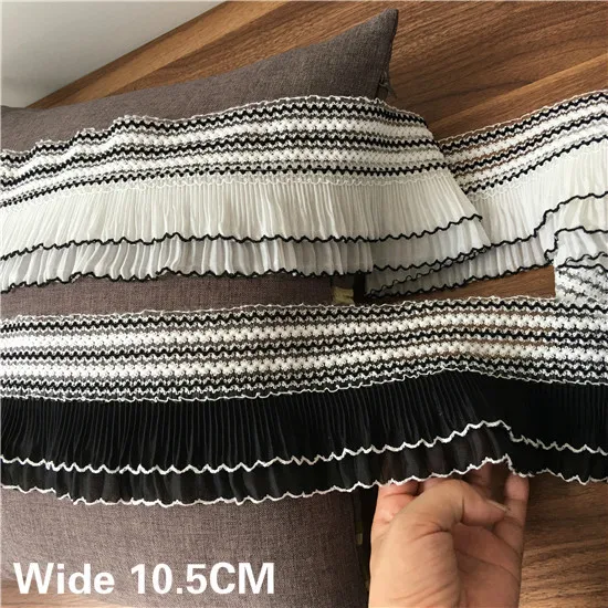 10.5CM Wide Luxury 3D Pleated Chiffon Elastic Lace Collar Neckline Embroidery Ruffle Trim Skirts Curtains Fringe Sewing Supplies
10.5CM Wide Luxury 3D Pleated Chiffon Elastic Lace Collar Neckline Embroidery Ruffle Trim Skirts Curtains Fringe Sewing Supplies