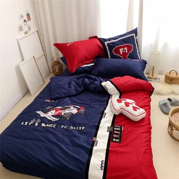 Luxury Egypt Cotton F1 racing driver Cartoon Bedding Set For Kids Embroidery Duvet Cover Sets Bed Sheet Twin Queen Size 4Pcs
Luxury Egypt Cotton F1 racing driver Cartoon Bedding Set For Kids Embroidery Duvet Cover Sets Bed Sheet Twin Queen Size 4Pcs
