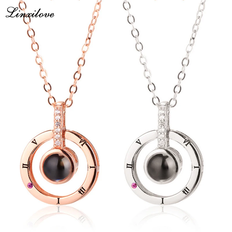 Rose Gold&Silver 100 Languages I Love You Projection Pendant Necklace Romantic Love Memory Wedding Necklace Love Necklaces
Rose Gold&Silver 100 Languages I Love You Projection Pendant Necklace Romantic Love Memory Wedding Necklace Love Necklaces