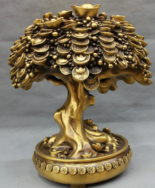 JP S0610 15" Chinese Pure Bronze Folk Wealth Coin Statue FengShui YuanBao Money Tree Set
JP S0610 15" Chinese Pure Bronze Folk Wealth Coin Statue FengShui YuanBao Money Tree Set