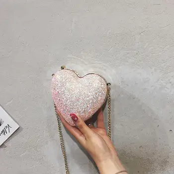 Mini Sequin Heart-shaped bag 2019 Summer New High Quality PU Leather Women's Designer Handbag Lock Chain Shoulder Messenger Bag 
Mini Sequin Heart-shaped bag 2019 Summer New High Quality PU Leather Women's Designer Handbag Lock Chain Shoulder Messenger Bag