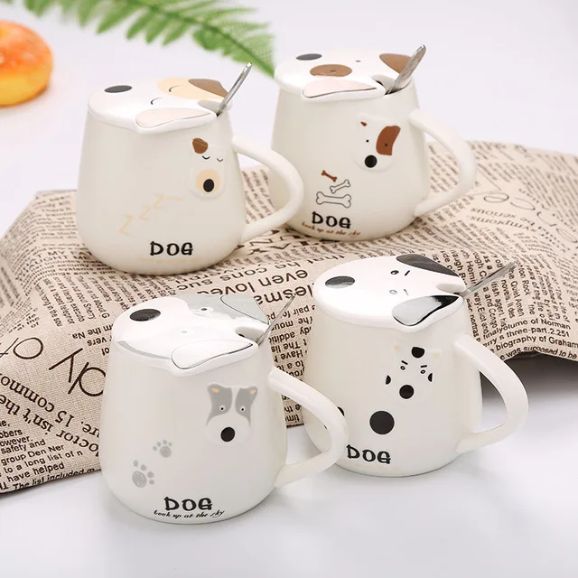 Cute Cartoon Coffee Cup Creative Dog Mug with Lid and Spoon Ceramic Milk Mugs Office Breakfast Cup Drop Shipping
Cute Cartoon Coffee Cup Creative Dog Mug with Lid and Spoon Ceramic Milk Mugs Office Breakfast Cup Drop Shipping