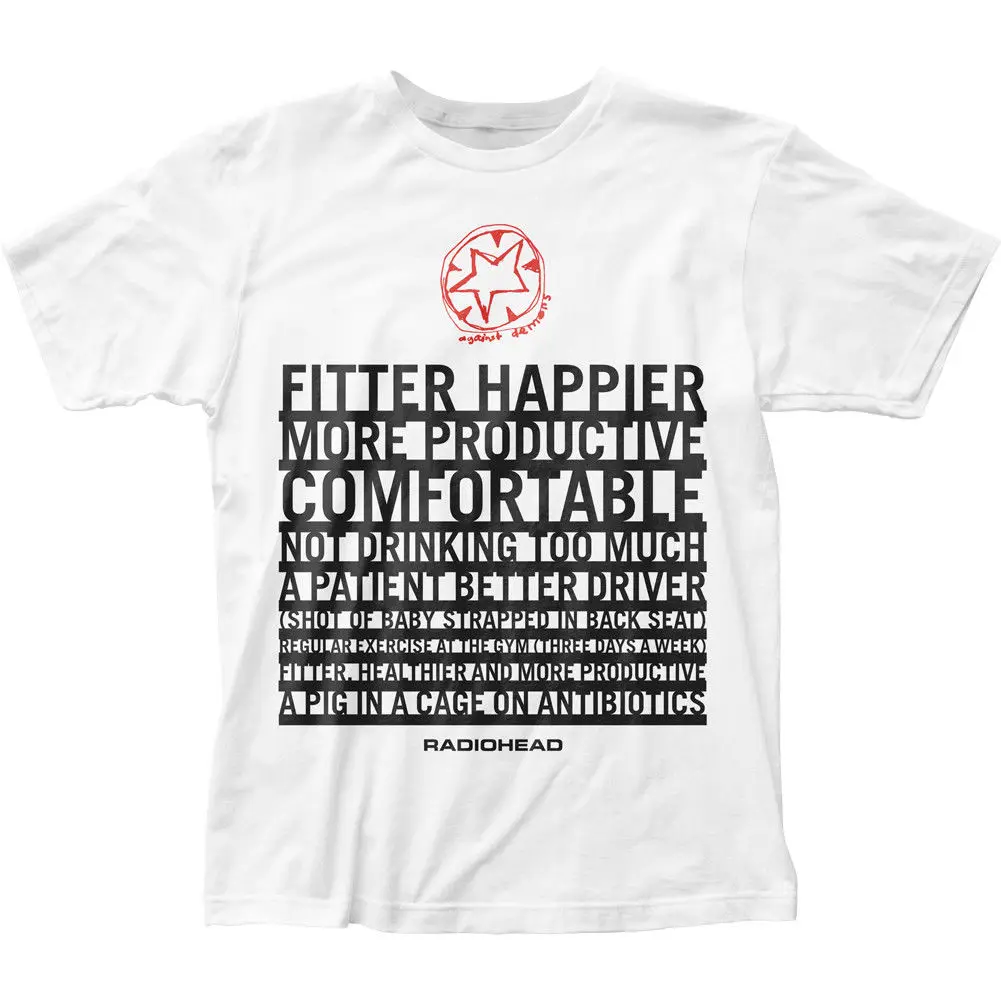 Authentic Radiohead Fitter Happier ORGANIC MADE in USA Cotton Soft T-shirt top Summer Men'S fashion Tee Casual Short Sleeve TEE
Authentic Radiohead Fitter Happier ORGANIC MADE in USA Cotton Soft T-shirt top Summer Men'S fashion Tee Casual Short Sleeve TEE