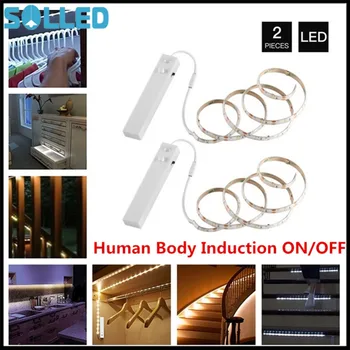 2PCS/Set Wireless PIR Motion Sennsor LED Cabinet lights 1m LED Strip For Under Bed Closet Wardrobe Stairs Hallway Night lamp 
2PCS/Set Wireless PIR Motion Sennsor LED Cabinet lights 1m LED Strip For Under Bed Closet Wardrobe Stairs Hallway Night lamp