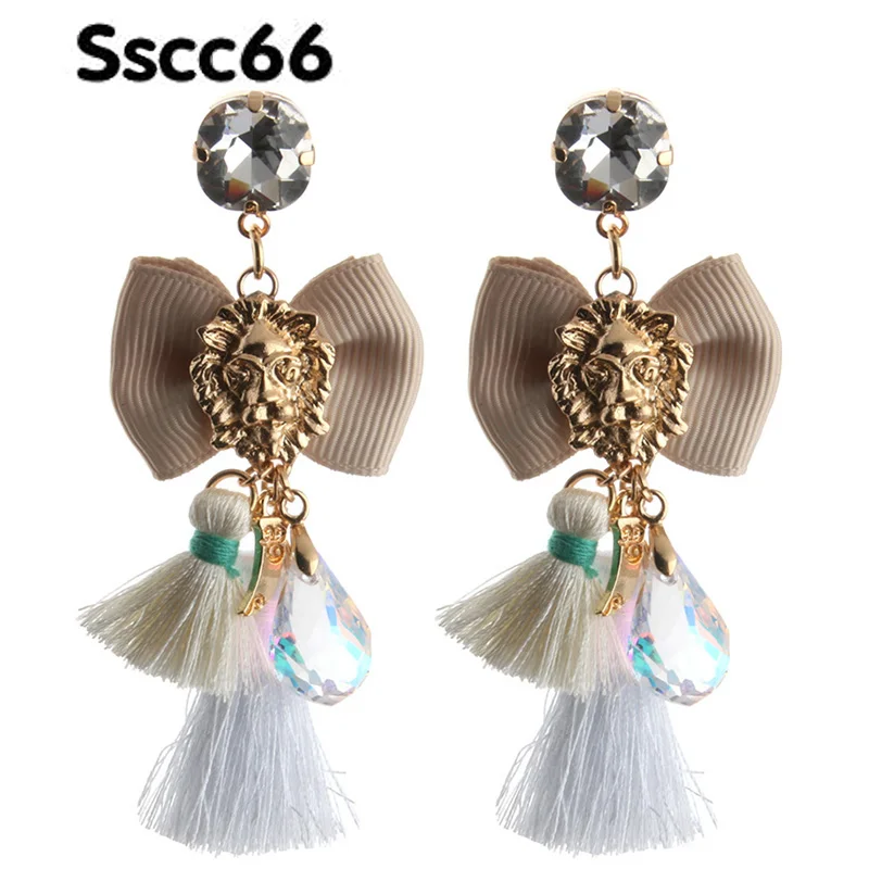 Sscc66 Lion Head Earrings Bow Tie Earring Big Earring For Woman Tassel Large Long Brinco Ear Oorbellen Gift
Sscc66 Lion Head Earrings Bow Tie Earring Big Earring For Woman Tassel Large Long Brinco Ear Oorbellen Gift