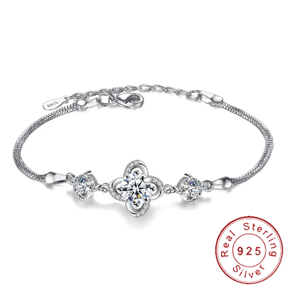 Charm 925 Sterling Silver Floral Bracelet Sparkling CZ Flower Bracelets Adjustable Box Chain Braslet Minimalist Jewelry SB019
Charm 925 Sterling Silver Floral Bracelet Sparkling CZ Flower Bracelets Adjustable Box Chain Braslet Minimalist Jewelry SB019
